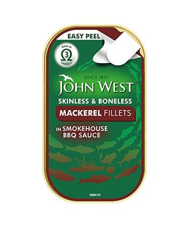 John West Food Ltd John West Mackerel Fillets in Smokey BBQ Sauce 115g Pack of 10