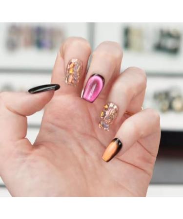 TUGE NAIL Blossom Series 100% Handcrafted Press On Nails Nail Art Cat's Eye Effect French Tip Nail C Short(14mm) (Chameleon L Big Hands Big Nails ) BSL0CSLFBA Chameleon L Big Hands Big Nails  - Buy Online on GoSupps.com