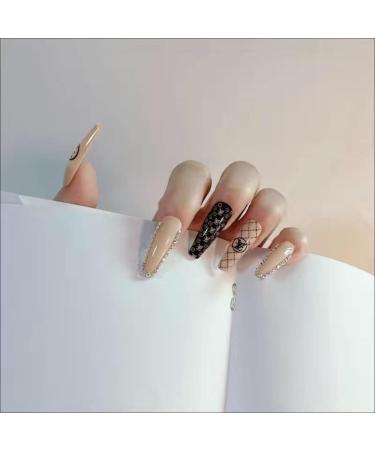 Long Press-on Nails with Coffin Designs for Women - False Fake Nails with Jelly Glue | MS-M214 - Buy Online on GoSupps.com
