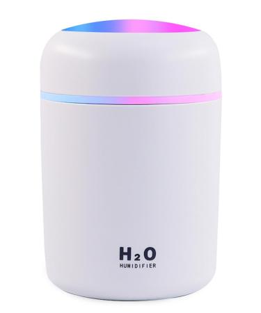 Mini Air Humidifier Essential Oil Diffuser Aromatherapy Home Aroma with Colorful Cycling Light 2 Mist Modes and Auto Shut-Off Anion Air Diffuser for Bedroom Kitchen Office White