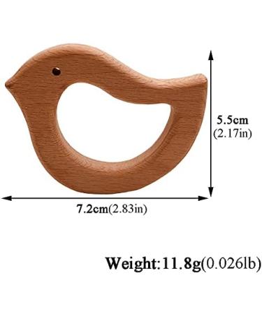 Wendysun 10pcs Cartoon Wood Teether Natural Animal Pigeon Shape Baby Teething Toy - Buy Online on GoSupps.com