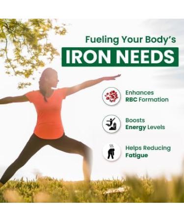 Plant Based Iron Supplement with Folate | Boost Energy (90 Capsules) - Buy Online on GoSupps.com