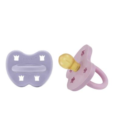Hevea Natural Rubber Pacifier - Round Shape 3+ Months Pack of 2 (Light Orchid & Sandy Nude) - Eco-Friendly Baby Soothers - Buy Online on GoSupps.com