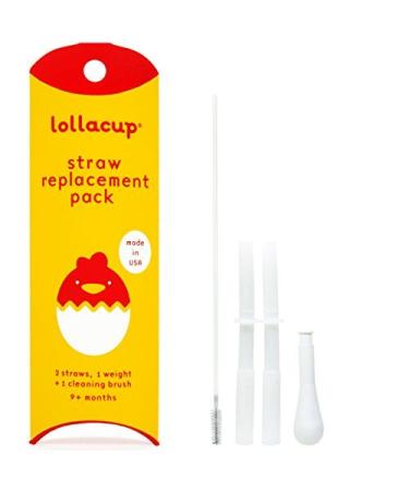 Lollaland Lollacup Straw Replacement Kit 2 Straws, 1 Weight, Cleaning Brushes BPA-Free, Made in USA - Dishwasher Safe - Buy Online on GoSupps.com
