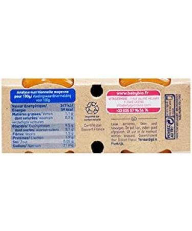 Babybio Petit Pot Good Night Carrot Compote from the Landes region with Tomato/Pasta and Organic Milk 8+ Months 2 * 200g - Pack of 3 - Buy Online on GoSupps.com