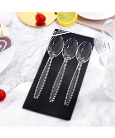 360 Clear Plastic Spoons - Heavyweight Disposable Cutlery - 6.7inch Heavy Duty Utensils for Parties and Restaurants - Buy Online on GoSupps.com