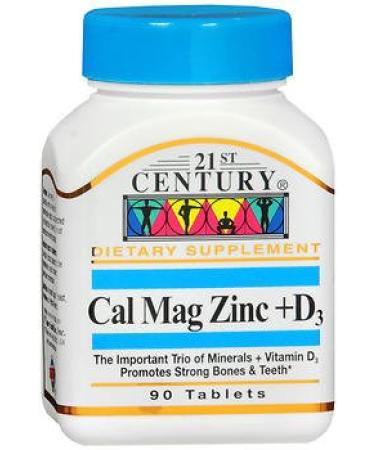 21st Century Cal Mag Zinc +D Vitamin - 90 Tablets Pack of 4