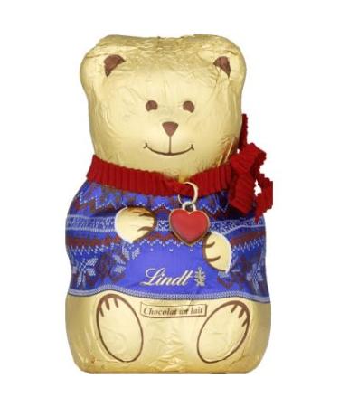 LINDT & SPRÜNGLI Lindt - Blue Sweater Bear Mould OURS - Milk Chocolate - Christmas Chocolate - 100g