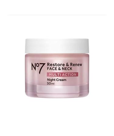 No7 Restore & Renew Multi-Action Night Cream for Face and Neck Improved Formula 50ml