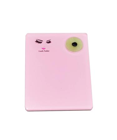 Buy 2-in-1 Acrylic Eyelash Extension Pallet & Round Jade Stone Set for Lash Grafting - Pink | International Shipping - Buy Online on GoSupps.com