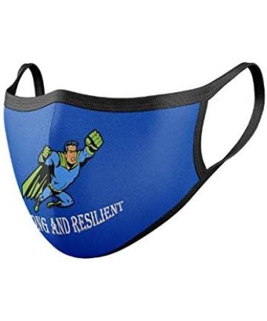 Unisex Face Cover Mask Set of 2 with 6 Replaceable Carbon Activated Filters - Cute Blue Prints - Buy Online on GoSupps.com