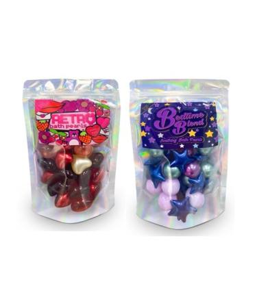 Bedtime Blend and Retro Pink Mix Bath Pearl Double Pack. 60 Bath Pearls Total. Ideal Stocking Filler Advent cander Filler. Gift for colleage Gift for Friend. Relaxing Bath Gift. Bedtime Blend Pink Mix Double
