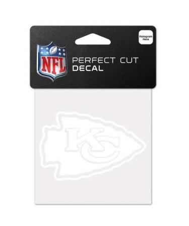 Wincraft NFL Kansas City Chiefs Decal4x4 Perfect Cut White Decal Team Colors One Size