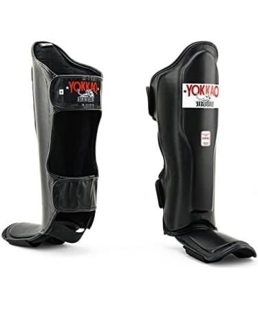 YOKKAO Matrix Muay Thai Kickboxing MMA Shin Guards with Knee Guards Matrix Black Large - Buy Online on GoSupps.com