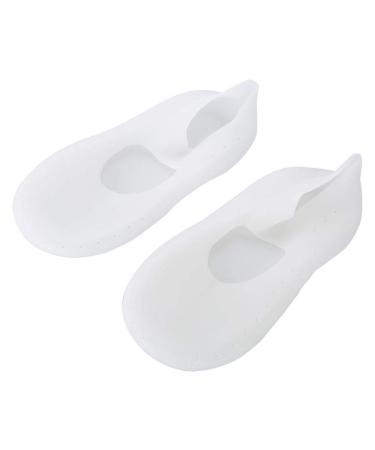 Silicone Socks Foot Anti-cracking Protector Foot Care Tool Prevention Socks Metatarsal Pads of Foot Cushions Soft Gel 1 Pair  pinky L  (White)