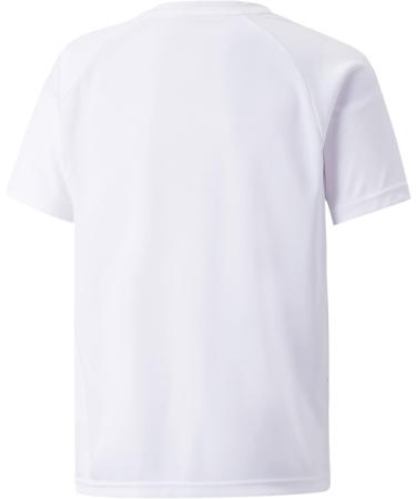 PUMA Unisex Children's Team League Striped Jersey Jr Shirt - White/Black | International Shipping Available - Buy Online on GoSupps.com