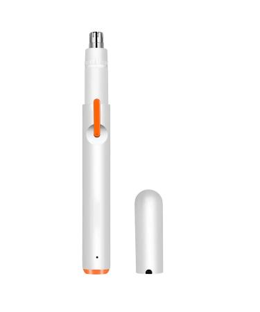Ear and Nose Hair Trimmer Clipper USB Rechargeable Hair Trimmer Portable 360 Rotating Nose Shaper Trimmers with Protection Cap Easy to Carry and Use (Color : White)