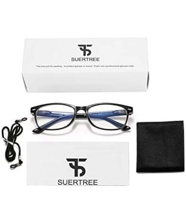 Suertree Anti-Blue Computer Reading Glasses - Blue Light Filter, UV Blocking, Visual Aided Glasses - 1.5 Magnification - Unisex - Black - Buy Online on GoSupps.com
