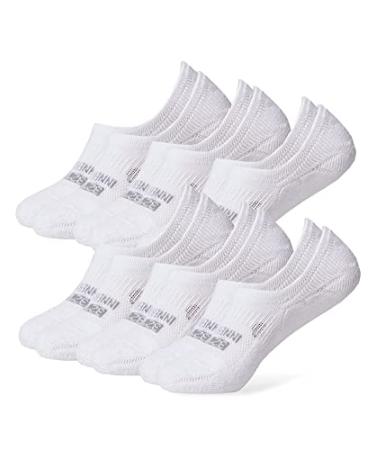 32 DEGREEES Women's 6 Pack Comfort No Show Socks | Anti-Odor | Heel Grips| Arch Support | Active | Casual | Work White Medium