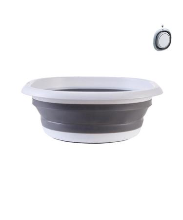 XBLDMJY Collapsible Wash Basin, Folding Washbasin,Vegetable Wash Basin,Collapsible Bowl.(Large Size, 10L, Gray) Large Gray