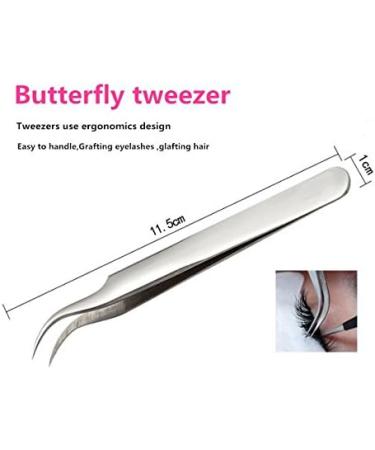 Yimart Professional Eyebrow Tweezer Set - Stainless Steel Eye Lashes Tweezers Kit for False Eyelash Extensions - 7Pcs Makeup Tool Set - Buy Online on GoSupps.com