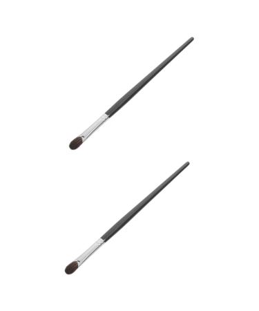 Beavorty 2pcs Animal Hair Makeup Brush Makeup Tool Supple Makeup Brush Women Makeup Brush Makeup Supplies 17.70X0.70X0.70CMx2pcs Blackx2pcs