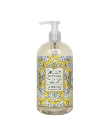 Greenwich Bay Trading Company Sicily Hand Soap Moisturizing Shea Butter & Aloe Formula 16 oz Bottle Citrus & Herbal Scent Gentle Liquid Soap for Hands