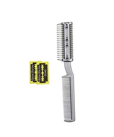 yingte Dongxing Pet Comb,Manual Pet Hair Trimmer with Extra Blades and Comb Grooming Dog Cat Razor  Silver