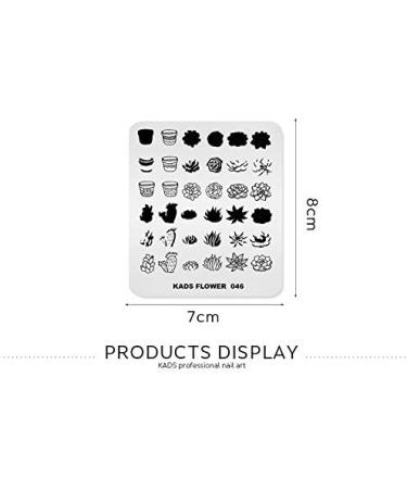 Kads Nail Stamp Plate FL046 - Flower & Succulents Design for Stunning Nail Art | Manicure Stencil Tools - Buy Online on GoSupps.com