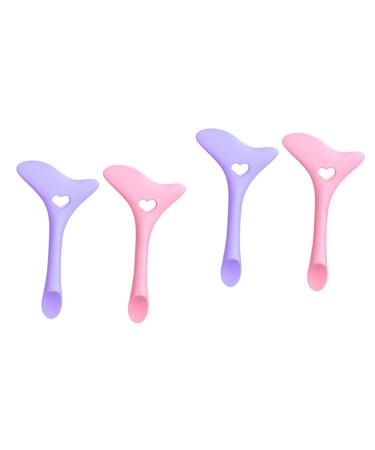 Didiseaon 4 Pcs Eyeliner Silicone Molds Eyeshadow Mascara Guard Applicator Face Cream Spoon Stamp Eyelash Girl mediumx2pcs Assorted Colorx2pcs