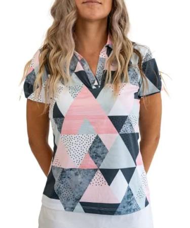 YATTA GOLF Women's Golf Polo - Premium Wrinkle Resistant, Moisture Wicking, and V-Neck Collared Shirts for Women Birdie Dropper Large - Buy Online on GoSupps.com