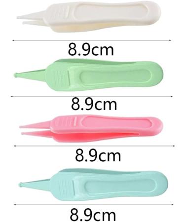 Baby Nose Tweezers Set - Nasal and Ear Cleaning Clip, 4 Pcs Plastic Round-Head Tweezers for Nasal Cavity - Gentle Baby Care Tool - Buy Online on GoSupps.com
