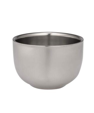 Men's Durable Shaving Soap Bowl Shining Double Layer Heat Insulation Stainless Steel Smooth Shaving Mug Shave Soap Cup Practical and PopularDeft and Professional