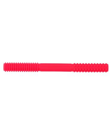 Hollow Teething Tube for Babies - Soft Silicone Chew Toy with Cleaning Brush (Red) - Buy Online on GoSupps.com
