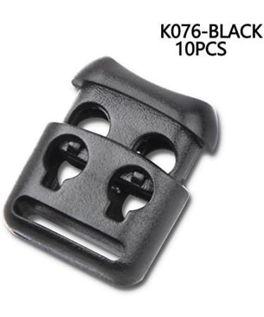 DYZD Small Double Hole Plastic Cord Locks End Spring Stop Toggle Stoppers - 10PCS Black - Buy Online on GoSupps.com