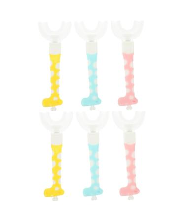6 pieces of children's toothbrush manual training toothbrush Uform toothbrush camping toothbrush children toothbrush for food quality silicone cartoon