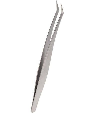Eyelash Extension Tweezers - Silver Stainless Steel Slanted Manicure Tweezers for Precision Application - Buy Online on GoSupps.com