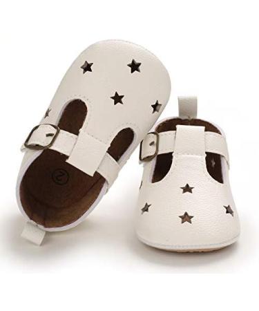 Baby Girl Mary Jane PU Leather First Walking Shoes | Anti-Slip Infant Princess Shoes 0-6 Months | White - Buy Online on GoSupps.com
