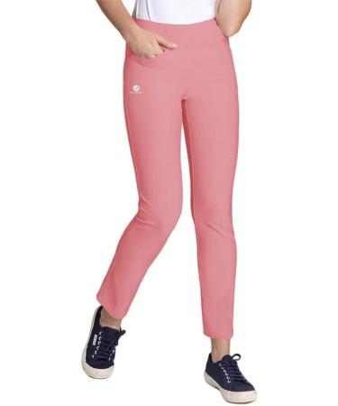 Aurgelmir Women's Lightweight Golf & Yoga Pants - Pink, Small | Stretch Straight Leg Work Pants - Buy Online on GoSupps.com