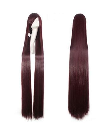 GJBXP 150cm Straight Super Long Anime Cosplay Wig with Bangs Synthetic Hair Black Blue Purple Red Orange White Wigs for Women Rose Net White Picture Color