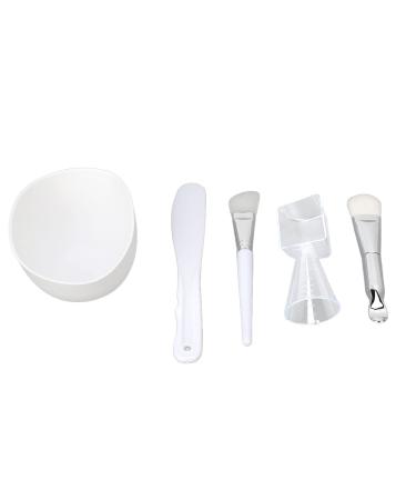 Ymiko Facial Mask Tool Silicone Brush Set Mixing Bowl Spatula Measuring Cup DIY Soft Bristle Convenient Practical Skin Care