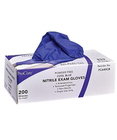 ProCure Disposable Nitrile Gloves - Latex Free, Powder Free Medical Exam Gloves Large 200