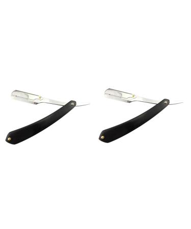 Minkissy 2st folding rapid razor bortschneider kit straight razor safe hand razor razor vintage hairdresser razor hairy knife manual handbook wooden man like shown