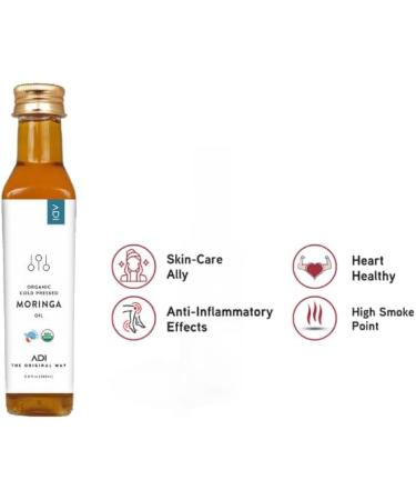 Buy ADI USDA Certified Organic Moringa Oleifera Oil for Hair Growth & Skin - 8.8 Fl oz | International Shipping Available - Buy Online on GoSupps.com