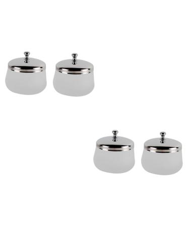FRCOLOR 4 Pieces Nail Removal Cup Bowl Nail Crystal Nail Glass Nail Polish Cleaning Cup Powder Nail Art Accessories Dappen Cup Nails Glass Metal Cover Manicure Acrylic