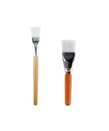 Sioppki face mask brush 2 pieces natural wood professional face mask brush applicator brush for applying face masks eye masks serum or DIY-cosmetic-up tools