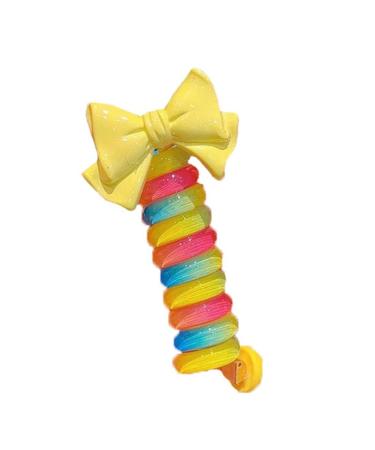 xbiez Cartoon Hair Scrunchies Bracelets Headwear Elastic Braided Hair Tie Girls Ponytail Holders Phone Cord Scrunchies Yellow bow