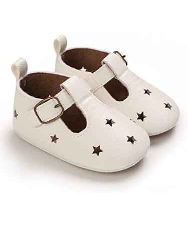 Baby Girl Mary Jane PU Leather First Walking Shoes | Anti-Slip Infant Princess Shoes 0-6 Months | White - Buy Online on GoSupps.com