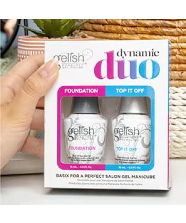 Gelish Dynamic Duo Gel Nail Polish Set - Foundation Base and Top Sealer 0.5 Fl Oz - Buy Online on GoSupps.com