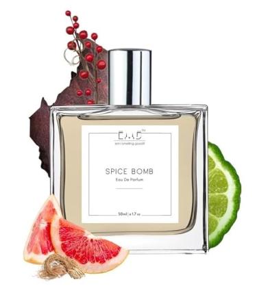 EMS Spice Bomb EDP Perfume for Men | Warm Spicy Cinnamon Tobacco Fragrance | Strong and Long Lasting Eau de Parfum Spray | Luxury Gift for Him | (50ml / 1.7 Fl Oz)